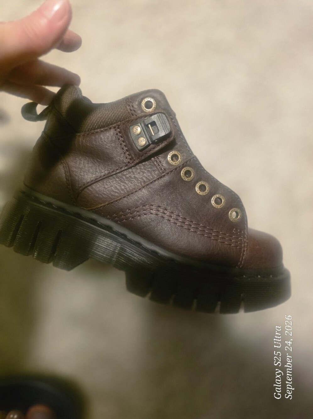 Dr. Martens Dark Brown Leather Lace-Up Combat Boot